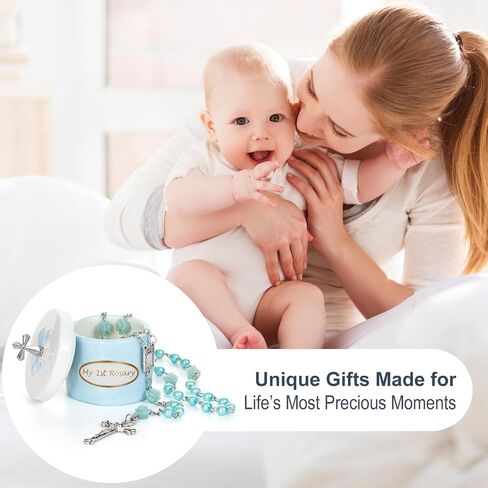Baptism Gifts for Girl My First Pink Rosary Keepsake Box – Catholic Pink Rosary Box for Kids, Christening Baptism Decor for Kids, First Communion Keepsake Set from Godmother, Baby Girl Dedication Gift in Saudi Arabia