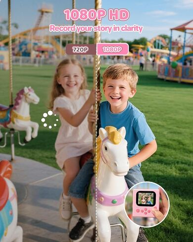 Kids Camera Instant Print Pink: HODDRCCN 32G Instant Print Camera for Kids -1080P HD - Christmas Birthday for Girls Age 3-12 - Ideal Toy for 3 4 5 6 7 8 9 10 11 12 Girls Boys in Saudi Arabia
