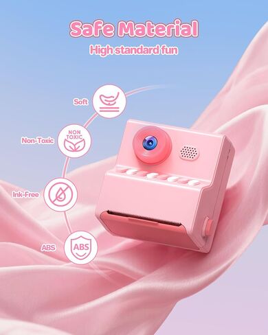 Kids Camera Instant Print Pink: HODDRCCN 32G Instant Print Camera for Kids -1080P HD - Christmas Birthday for Girls Age 3-12 - Ideal Toy for 3 4 5 6 7 8 9 10 11 12 Girls Boys in Saudi Arabia