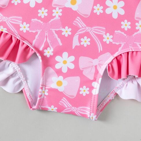 Baby Girls Long Sleeve One Piece Rash Guard Swimsuit with Hat Bathing Suit Beach Wear 0-2T in Kuwait