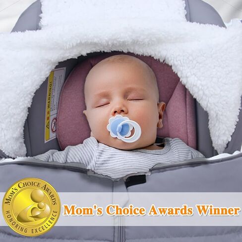 الفائز بجوائز Mom's Choice - غطاء مقعد السيارة للأطفال الشتوي من TSAYAWA - يحافظ على دفء الأطفال وحقيبة/بطانية لحديثي الولادة والرضع - مظلة حامل مقاومة للرياح معزولة للطقس البارد للسفر (رمادي) in Kuwait