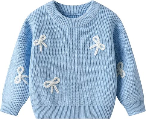 Flofallzique Baby Girl Winter Clothes Knit Sweater Crewneck Pullover Sweatshirt for Infant Toddler in Kuwait
