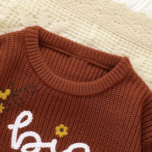 Toddler Girl Big Sister Embroidered Knit Sweater Long Sleeve Pullover Sweatshirt 1-5Y Fall Clothes in Saudi Arabia