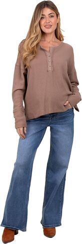 PinkBlush Washed Wide Leg Maternity Jeans in Saudi Arabia