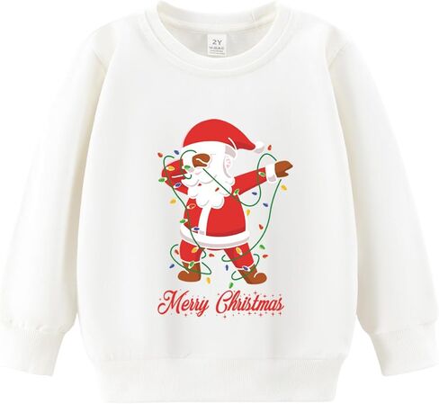 Toddler Christmas Sweatshirt Baby Girl Boy Snowman Face Long Sleeve Pullover Tops in Kuwait