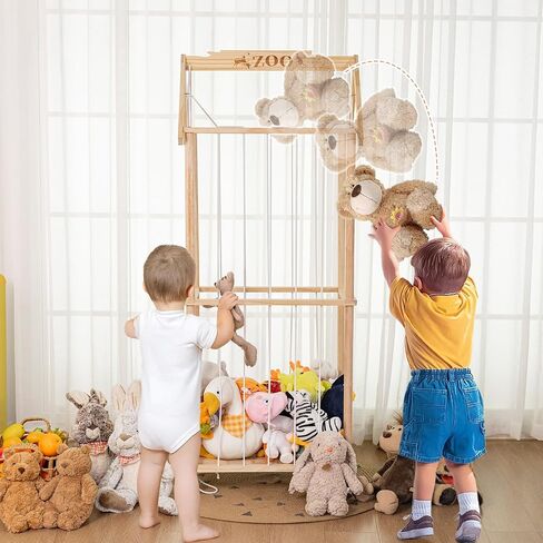Stuffed Animal Storage, Wooden Stuffed Animal Holder Stuffed Animal Zoo Organizer Cage with Large Capacity, Using for Storing Plushies on Nursery Playroom Bedroom Decor Corner in Saudi Arabia
