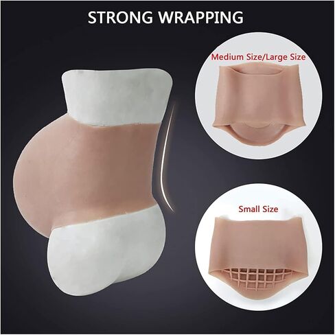 Fake Pregnant Belly, Artificial Silicone Adult Belly Stuffer False Belly Baby Fake Pregnancy Bump for Actor Performance Photography Props, Screen Performance. (M,color1) in Kuwait