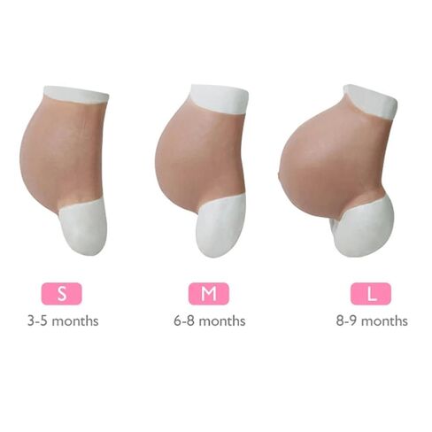 Fake Pregnant Belly, Artificial Silicone Adult Belly Stuffer False Belly Baby Fake Pregnancy Bump for Actor Performance Photography Props, Screen Performance. (M,color1) in Kuwait