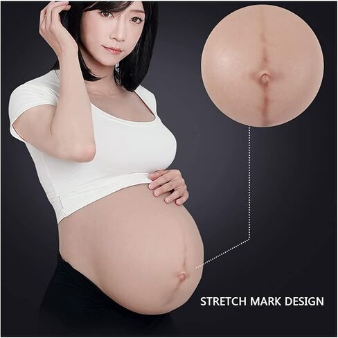 Fake Pregnant Belly, Artificial Silicone Adult Belly Stuffer False Belly Baby Fake Pregnancy Bump for Actor Performance Photography Props, Screen Performance. (M,color1) in Kuwait
