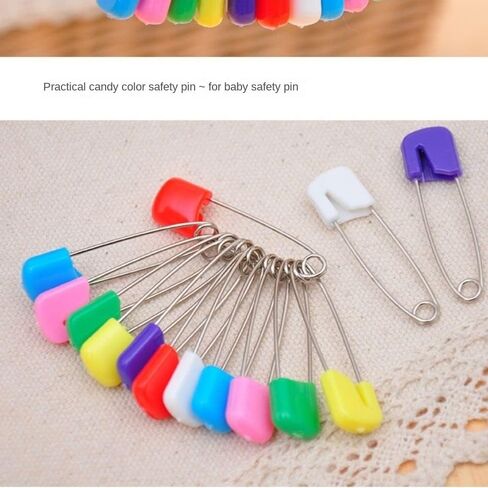 500 Pcs Safety Pins 2.1 Inch Plastic Head Diaper Pins with Safety Lock Closure Stainless Steel Saliva Towel Pins Triangle Towel Safety Pins in Saudi Arabia