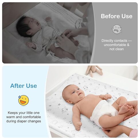 FIOBEE Changing Pad Cover Waterproof 2 Pack Quilted Diaper Change Table Sheets Breathable & Ultra Soft for Newborn Baby Boys Girls Fitted Changer Pads 32"x 16", Pink in Kuwait