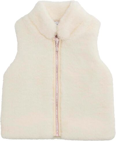 Mud Pie Baby Kids Girl Ivory Fur Zip Vest in Saudi Arabia