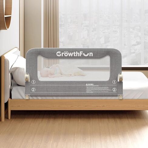 Foldable Bed Rail for Toddlers, 59in Reinforced Carbon Steel Frame&Connectors, Breathable Cationic Fabric, Safety Toddler Bed Rails for Queen, King, Twin, Full, No-Tool Setup. in Saudi Arabia