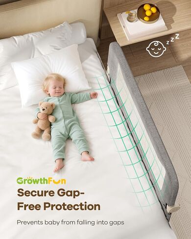 Foldable Bed Rail for Toddlers, 59in Reinforced Carbon Steel Frame&Connectors, Breathable Cationic Fabric, Safety Toddler Bed Rails for Queen, King, Twin, Full, No-Tool Setup. in Saudi Arabia