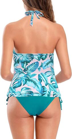 Women's Maternity Halter Swimsuits Tummy Control Swimwear Printed Two Piece Bathing Suits in Saudi Arabia