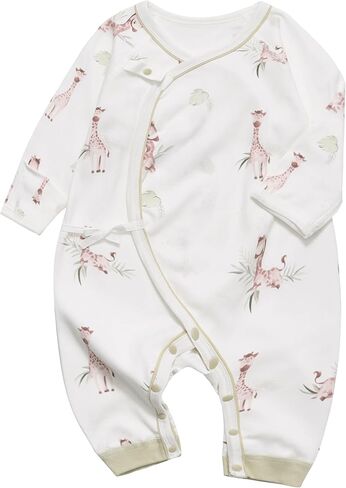 Organic Cotton 0-6M Unisex Newborn Baby Sleepers Pajamas | Ultra Soft, Gender Neutral, Double-Layer Belly Cover, Breathable, Footless, No Shrinking Fading or Pilling Wash After Wash in Saudi Arabia