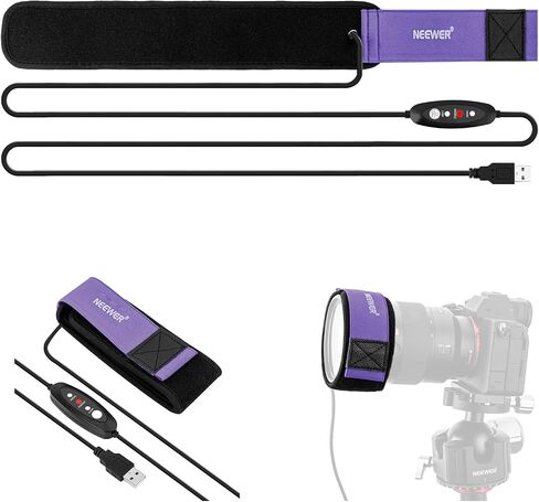NEEWER 12"/300mm USB Lens Heater Warmer for Camera Telescope, Dew Heater Strip with 3 Temperature Levels, Prevents Dew Fog Condensation for DSLR Mirrorless Cam Binocular Astrophotography, HW-28B in Saudi Arabia
