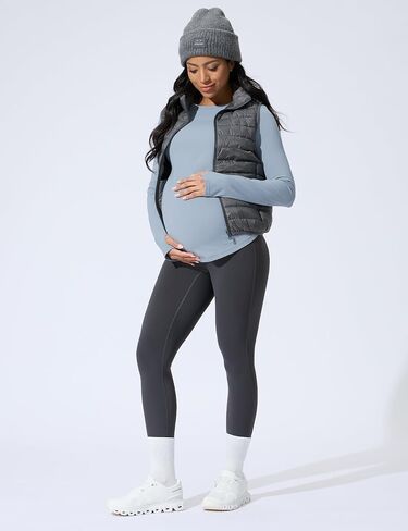 قمصان Mama Land طويلة الأكمام للحوامل - قمصان علوية ناعمة أساسية للحمل برقبة دائرية للتمرين الرياضي واليوجا ملابس غير رسمية in Kuwait
