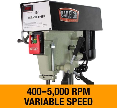 مكبس حفر متغير السرعة مقاس 15 بوصة من Baileigh، 1 حصان، 115/220 فولت 1Ph (موديل DP-15VSF) in Kuwait