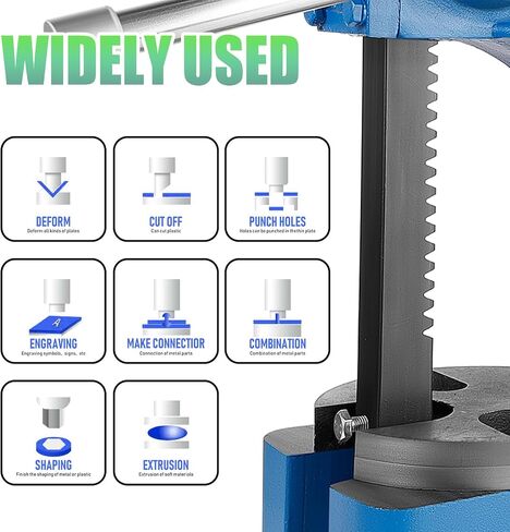 2 Ton Arbor Press with 3 Extra Drifts, Manual Arbor Press Reversible Ram, Heavy-duty Manual Desktop Arbor Press with Removable Steel Anvil 17.32" Height for Metal Cutting/Deforming (2T Blue) in Saudi Arabia