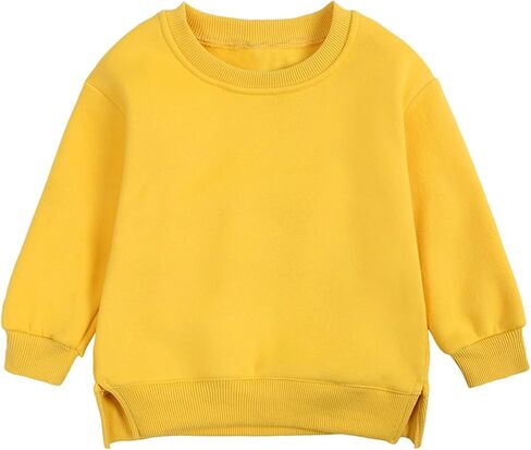 Toddler Sweatshirt Baby Boys Girls Long Sleeve Shirts Kids Cotton Solid Fall Winter Pullover Tee Tops Blouse in Saudi Arabia