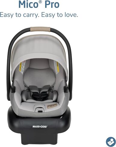 Maxi-Cosi Mico Pro Baby Infant Car Seat with Base, Ventilated Chair, Soft Headrest Pad, Easy-Install Latch, Adjustable Belt Guide, 3-Position Base, Stroller-Ready, 4-30 lbs, up to 32 in, Sea Shadow in Saudi Arabia