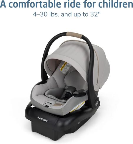 Maxi-Cosi Mico Pro Baby Infant Car Seat with Base, Ventilated Chair, Soft Headrest Pad, Easy-Install Latch, Adjustable Belt Guide, 3-Position Base, Stroller-Ready, 4-30 lbs, up to 32 in, Sea Shadow in Saudi Arabia