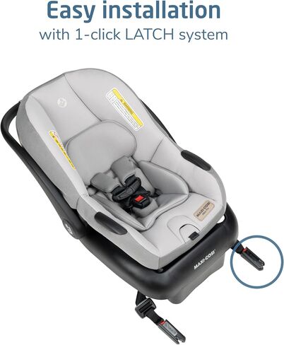 Maxi-Cosi Mico Pro Baby Infant Car Seat with Base, Ventilated Chair, Soft Headrest Pad, Easy-Install Latch, Adjustable Belt Guide, 3-Position Base, Stroller-Ready, 4-30 lbs, up to 32 in, Sea Shadow in Saudi Arabia