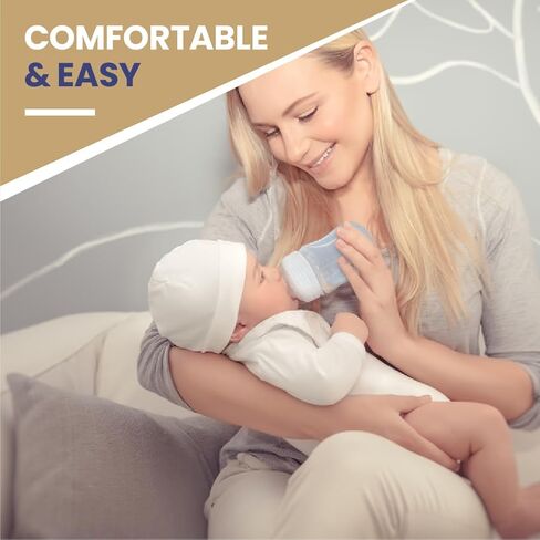 Manual Breast Pump – BPA Free, Quiet & Portable Milk Extractor | Soft Silicone Comfort Flange, Easy to Clean & Assemble, Includes 180ml Bottle | Breastfeeding Essentials Gift Set in Saudi Arabia