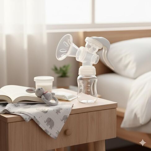 Manual Breast Pump – BPA Free, Quiet & Portable Milk Extractor | Soft Silicone Comfort Flange, Easy to Clean & Assemble, Includes 180ml Bottle | Breastfeeding Essentials Gift Set in Saudi Arabia