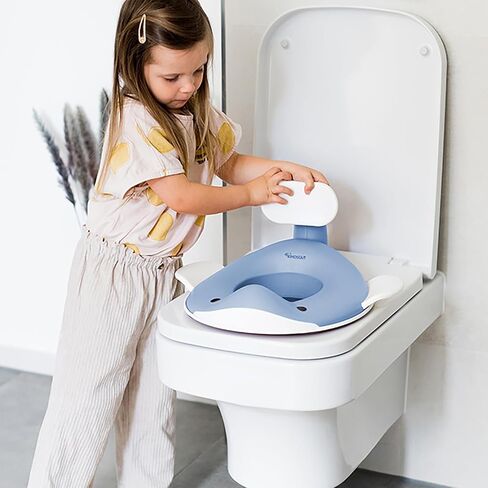 Kindsgut Potty Training Seat in whale design, designed in Germany, suitable for all toilet shapes non-slip toilet seat, Pigeon Blue in Kuwait
