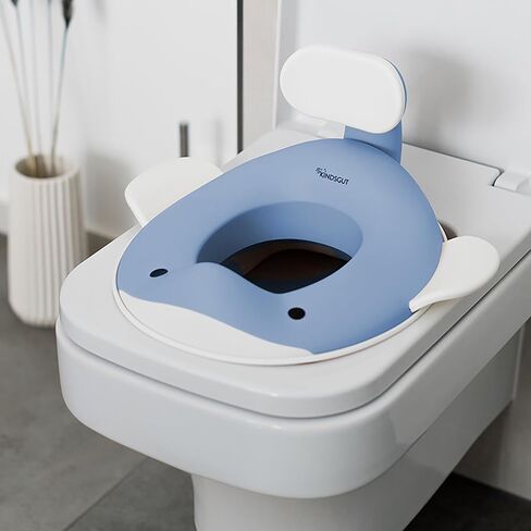 Kindsgut Potty Training Seat in whale design, designed in Germany, suitable for all toilet shapes non-slip toilet seat, Pigeon Blue in Kuwait