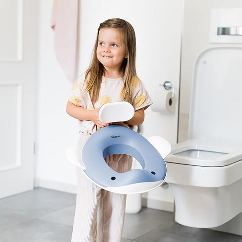 Kindsgut Potty Training Seat in whale design, designed in Germany, suitable for all toilet shapes non-slip toilet seat, Pigeon Blue in Kuwait