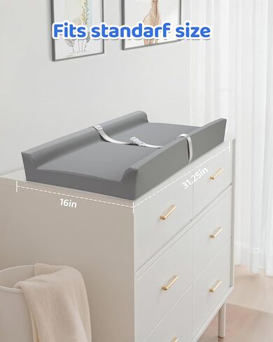 Baby Changing Pad for Dresser & Baby Changing Table Pad | Diaper Changing Pad & Wipeable Changing Pad - 100% Waterproof Vegan Leather, 31.25"x16" Standard Size​ in Saudi Arabia