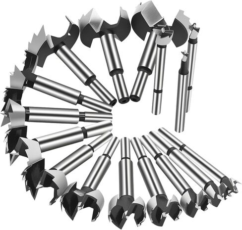 8 Piece Forstner Bit Set, Made of Alloy Steel, Forstner Bits for Woodworking, Auger Opener Round Shank Drilling Cutting Tool for Hardwood, Softwood, Plastic, Plywood with Storage Case in Saudi Arabia