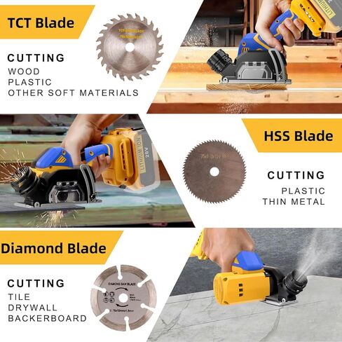 Cordless Cut Off Tool Compatible With DeWalt 20V MAX Battery Compact Rotorazer Saw Brushless with 3" Blades,2 Speed Adjustment 19000RPM for Metal/Wood/Tile/Plastic Cutting(Too Only) in Kuwait
