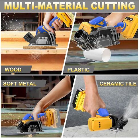 Cordless Cut Off Tool Compatible With DeWalt 20V MAX Battery Compact Rotorazer Saw Brushless with 3" Blades,2 Speed Adjustment 19000RPM for Metal/Wood/Tile/Plastic Cutting(Too Only) in Kuwait