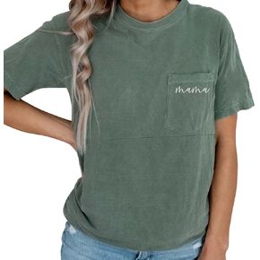 Breastfeeding Shirts for Women Mama Zipper Nursing Tops Distressed Maternity Tees Pregnancy Clothes with Pocket in Kuwait