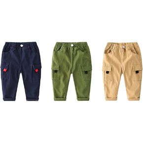 Boys Cargo Jeans Toddler Baby Denim Pants Elastic Waist Baggy Jeans Wide Leg Cargo Pants Denim Trousers with Pockets in Kuwait