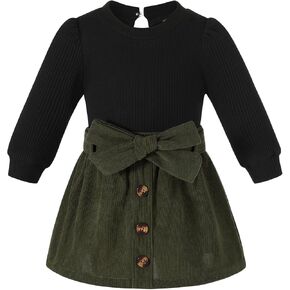 YOUNGER TREE Toddler Girl Knitted Skirt Outfits Long Sleeve Shirt Blouse Top Plaid Mini Dress Fall Winter Clothes Set in Saudi Arabia