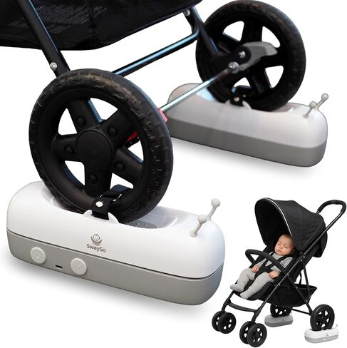 Intelligent Rocker Accessory for Baby Stroller - Automatic Soother for Peaceful Sleep - Type-C Rechargeable Cradle Roller with Adjustable Speed, Remote and Timer- Stroller Rocker & Bouncer-SwaySo in Saudi Arabia