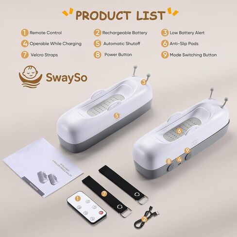 Intelligent Rocker Accessory for Baby Stroller - Automatic Soother for Peaceful Sleep - Type-C Rechargeable Cradle Roller with Adjustable Speed, Remote and Timer- Stroller Rocker & Bouncer-SwaySo in Saudi Arabia