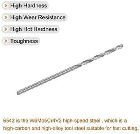#US 10pack 1.75mm لقم الثقب الفولاذية عالية السرعة الأرض بالكامل 52mm طول مثقاب الخشب in Kuwait