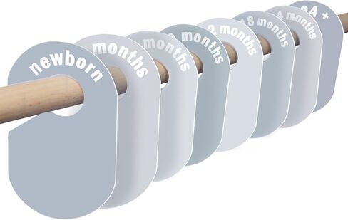 8 عبوات من فواصل خزانة الأطفال - منظم غرف الأطفال باللون الأخضر النقي لملابس الأطفال من عمر 0 ​​إلى 24 شهرًا، علامات حجم الخزانة، منظم ملابس الأطفال لغرفة الأطفال (أخضر) in Kuwait