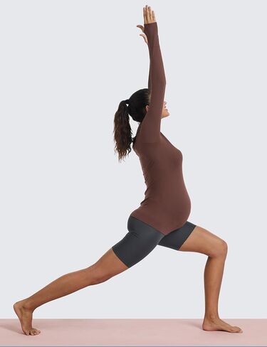 MathCat Seamless Long Sleeve Maternity Shirts Womens Maternity Tops Pregnancy Shirts with Thumbholes Athletic Yoga Casual Tee in Saudi Arabia
