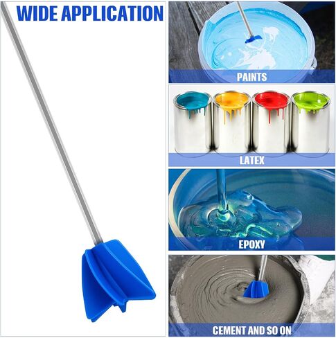 Loosh 3 Pcs 11 Inch Paint Stirrer for Drill, Paint Mixer Attachment, Helix Epoxy Mixer for Concrete Resin Silicone Stirrer Paddle Works with Most Drills (Blue) in Saudi Arabia