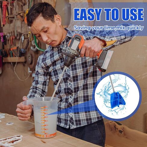 Loosh 3 Pcs 11 Inch Paint Stirrer for Drill, Paint Mixer Attachment, Helix Epoxy Mixer for Concrete Resin Silicone Stirrer Paddle Works with Most Drills (Blue) in Saudi Arabia
