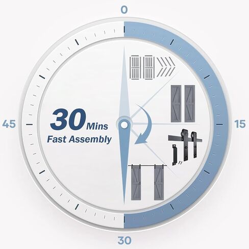 FREDBECK أبواب رمادية مزدوجة مقاس 24x84 بوصة، 48 باب حظيرة مع مجموعة أدوات باب الحظيرة 8FT متضمنة على شكل حرف K من خشب التنوب الطبيعي، أسطح خشبية مزدوجة، مطلوب تجميع بسيط، رمادي in Kuwait