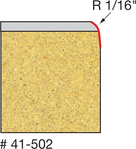 Freud Radius Laminate Trim Bit, Flush and Rounded Cuts in One Pass - Perma-Shield Coated, Router and Trimmer Compatible, 1/16" Radius, 2" Length, 1/4" Shank, 24000 Max RPM - 41-502 in Saudi Arabia