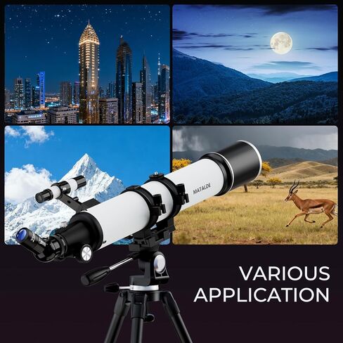 90mm Aperture Telescope 800mm Focal Length Refractor for Beginners & Adult, Professional Astronomy Telescope with 32X-240X Magnification, 3X Barlow Lens & Phone Adapter in Saudi Arabia